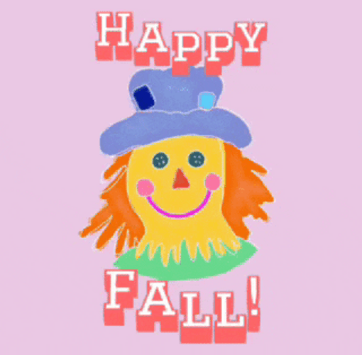 Happy Fall Cute Scarecrow GIF