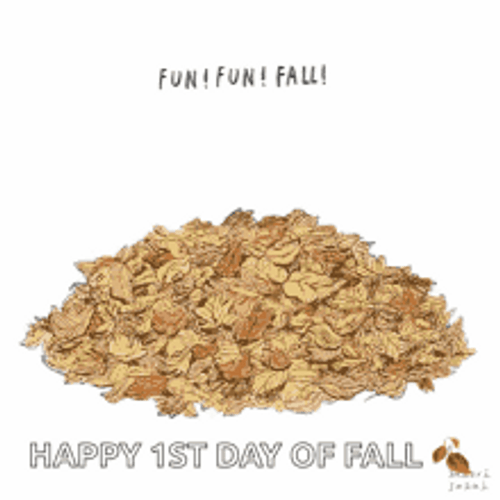 Happy Fall Fun Dog In Autumn Leaves GIF