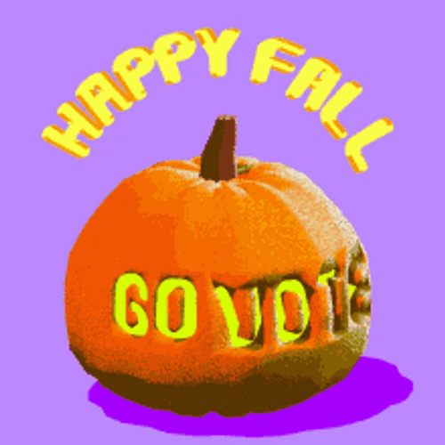 Happy Fall Moving Pumpkin Go Vote GIF
