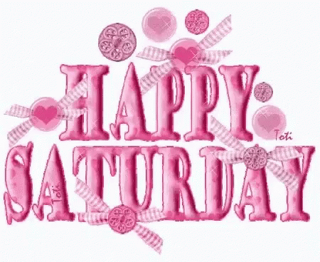 Happy Fall Saturday Pink Design Text GIF