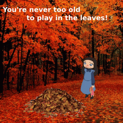 Happy Fall Saturday Playing In The Leaves GIF