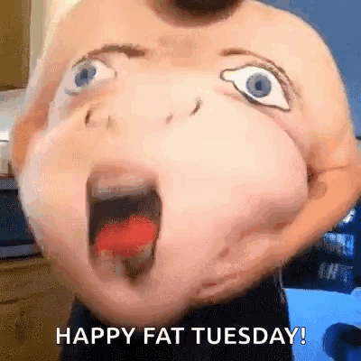 Happy Fat Tuesday Funny Belly Drawing GIF