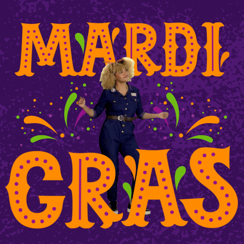 Happy Fat Tuesday Gras Girl Dancing GIF