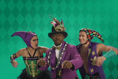 Happy Fat Tuesday Three Person Dancing GIF