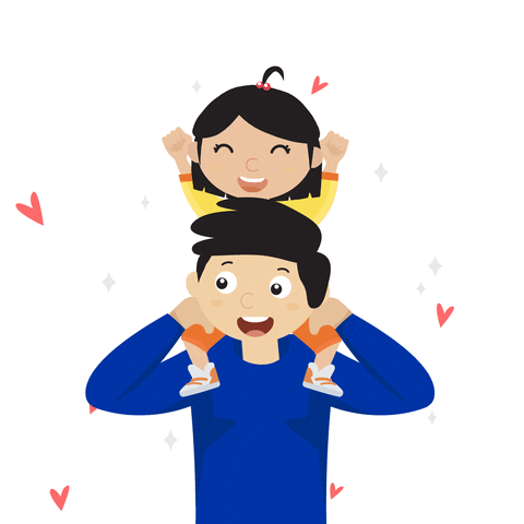 Happy Father's Day Carries Daughter GIF