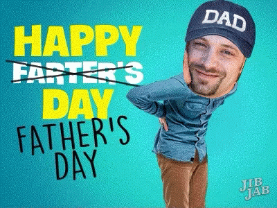 Happy Father's Day Greeting Card Man in Hat Saying Dad