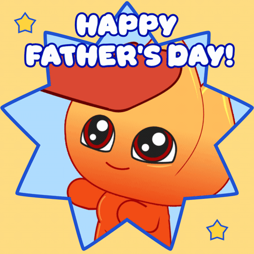 Happy Father's Day Greeting Card With Cartoon Character