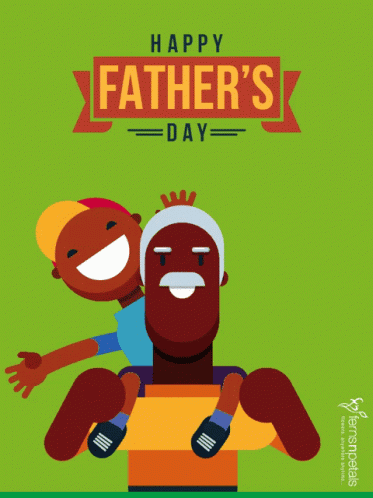 Happy Father's Day Man Carrying Child