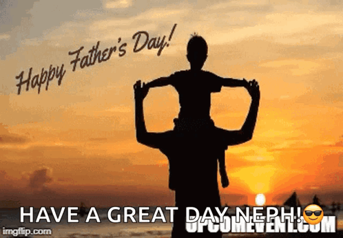 Happy Father's Day Man Carrying Child