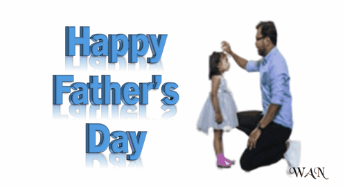 Happy Fathers Day Card with Kneeling Man