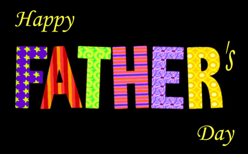 Happy Fathers Day colorful word art GIF