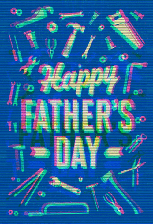 Happy Fathers Day retrowave aesthetic GIF