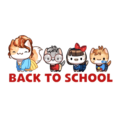 Happy First Day Of School Animated Animals Walking GIF