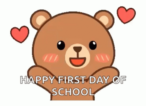 Happy First Day Of School Animated Bear GIF
