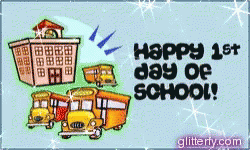 Happy First Day Of School Animation Glittering GIF