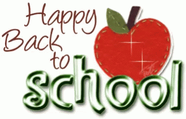 Happy First Day Of School Gliterring Apple GIF