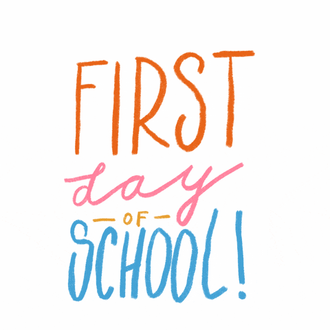 Happy First Day Of School Moving Font GIF