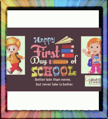 Happy First Day Of School Poster Loop GIF