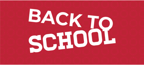 Happy First Day Of School Red And White Fonts GIF