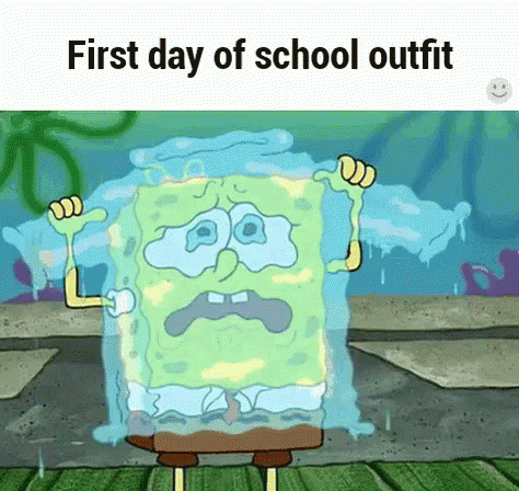 Happy First Day Of School Spongebob Outfit GIF