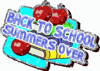 Happy First Day Of School Summer Is Over Glitter Poster GIF