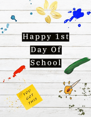 Happy First Day Of School Written On A Paper GIF