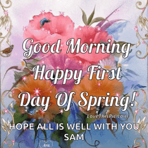 Happy First Day Of Spring Greeting GIF