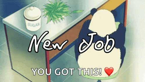 Happy First Day Panda On Spinning Chair GIF