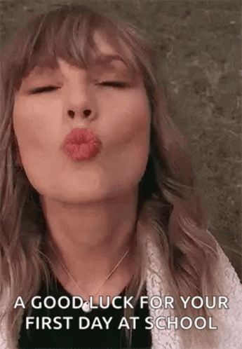 Happy First Day Taylor Swift Giving Kiss GIF