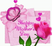 Happy First Mothers Day Flowers Letters Message GIF