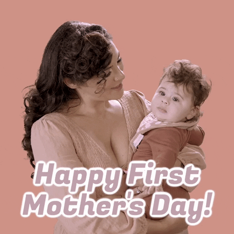 Happy First Mothers Day Greetings Hugging Baby GIF