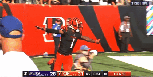 Happy Fly Running Ja'marr Chase GIF