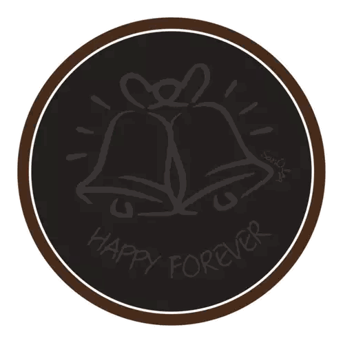 Happy Forever Neon Sign with Bells and Hearts