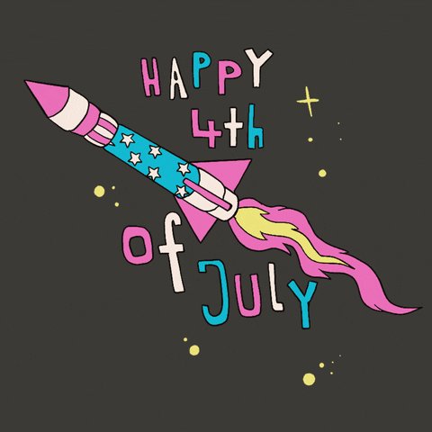 Happy Fourth Of July Animated Rocket GIF