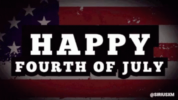 Happy Fourth Of July Sign With American Flag GIF