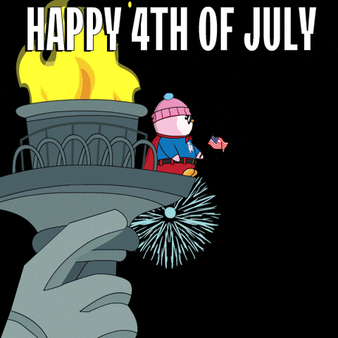 Happy Fourth Of July Super Man Penguin GIF