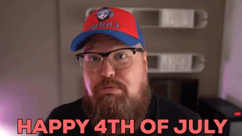 Happy Fourth Of July With Firework Stick GIF