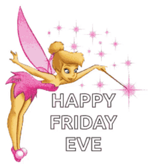 Happy Friday Eve Tinker Bell With Pink Glitters