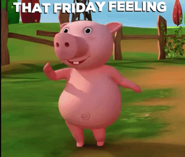 Happy Friday Funny 3d Pig Dance GIF