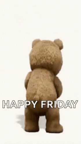 Happy Friday Funny Bear Shaking Drink GIF