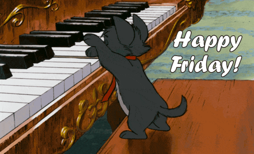 Happy Friday Funny Cat Playing Piano GIF