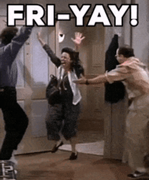 Happy Friday Funny Excited Three Friends GIF