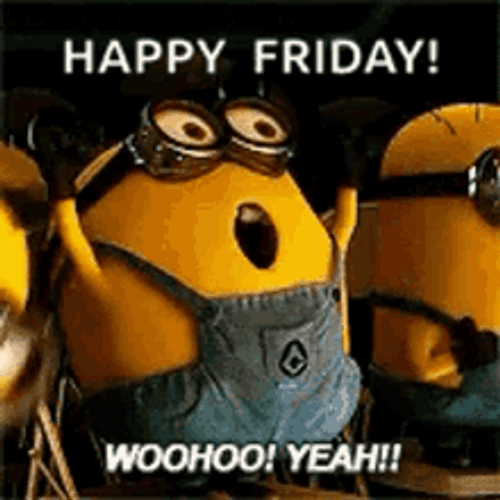 Happy Friday Funny Minion Celebrating GIF