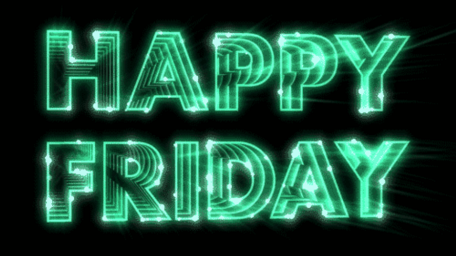 Happy Friday Green Neon GIF