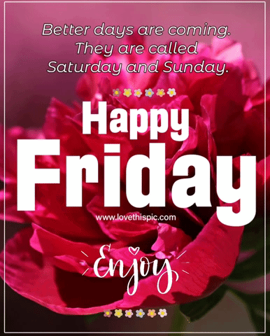 Happy Friday Greeting Card With Red Rose GIF