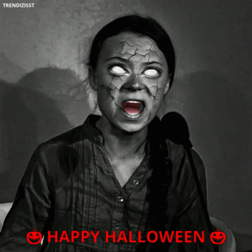 Happy Friday Halloween Creepy Lady GIF