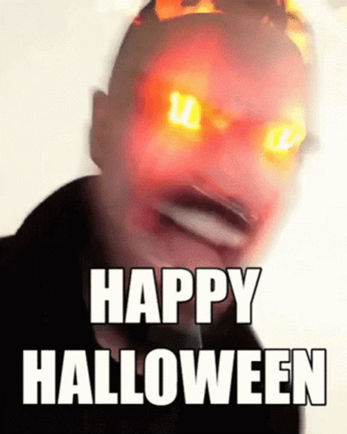 Happy Friday Halloween Fire Eyes Filter GIF
