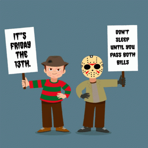 Happy Friday Halloween Jason & Freddy GIF