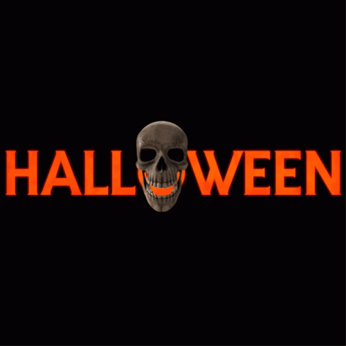 Happy Friday Halloween Laughing Skull GIF