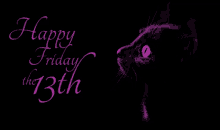 Happy Friday The 13th Cat Purple Flakes GIF
